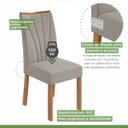 Ver imagem 7 de Conjunto Sala de Jantar 4 Lugares Quadrada Tampo Vidro/MDF Mesa Celebrare com Cadeiras Apogeu Marrom Amêndoa Clean/Off White/ Capuccino