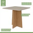 Ver imagem 4 de Conjunto Sala de Jantar 4 Lugares Quadrada Tampo Vidro/MDF Mesa Celebrare com Cadeiras Apogeu Marrom Amêndoa Clean/Off White/ Capuccino