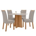 Ver imagem 2 de Conjunto Sala de Jantar 4 Lugares Quadrada Tampo Vidro/MDF Mesa Celebrare com Cadeiras Apogeu Marrom Amêndoa Clean/Off White/ Capuccino