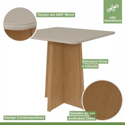Conjunto Mesa 90cm Celebrare com Vidro e 4 Cadeiras Apogeu - 3