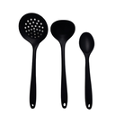 Ver imagem 1 de Jogo Concha, Colher e Escumadeira Silicone Preta UNYHOME.