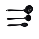 Ver imagem 2 de Jogo Concha, Colher e Escumadeira Silicone Preta UNYHOME.