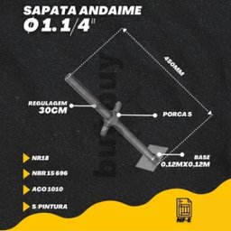 4 Sapatas Reguláveis Altura Andaimes Tubular 1 . Aço 1010 - 3