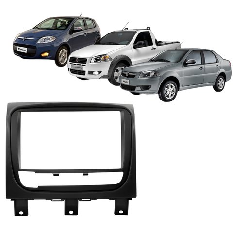 Moldura Painel Central 2 Din Som Dvd Palio Weekend Adventure Attractive Trekking 2013 À 2020 Preto S