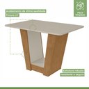 Ver imagem 5 de Conjunto Sala de Jantar 4 Lugares Retangular Tampo MDF Mesa e Cadeiras Apogeu Marrom Amêndoa Clean/Off White/ Capuccino