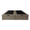 Base Box Bau Bipartido Queen Suede Premium Santo Box Bipartido 47x158x198:bege - 2