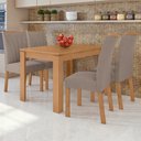Ver imagem 2 de Conjunto Sala de Jantar 4 Lugares Retangular Tampo MDF Mesa Athenas com Cadeiras Apogeu