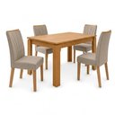 Ver imagem 3 de Conjunto Sala de Jantar 4 Lugares Retangular Tampo MDF 120cm Mesa Athenas e Cadeiras Apogeu Bege Amêndoa Clean/Rinzai Bege