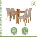 Ver imagem 3 de Conjunto Sala de Jantar 4 Lugares Retangular Tampo MDF Mesa Athenas com Cadeiras Apogeu