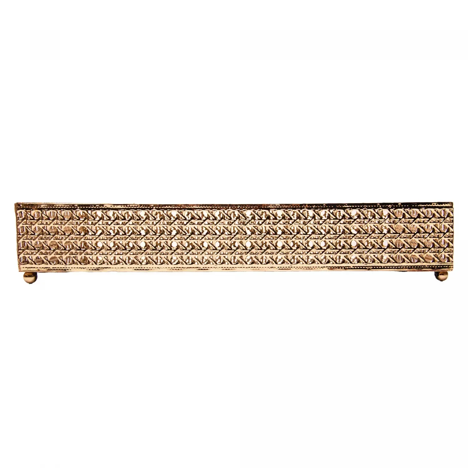 Ver imagem 3 de Bandeja com Espelho Versalhes 32cm X 12,5cm X 5cm Dourada Metal