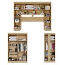 Ver imagem 2 de Guarda-Roupa Casal Modulado Positano 9 Portas 2 Gavetas com Espelho e Pés Jequitibá/Granizo - Pnr Mó