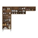 Ver imagem 5 de Armário Cozinha Modulada Compacta com Vidros 270cm 3 Peças Paris Multimóveis Mp2297 Madeirado/