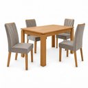 Ver imagem 3 de Conjunto Sala de Jantar 4 Cadeiras 120cm Mesa Athenas e Cadeiras Apogeu Marrom Amêndoa Clean/Liso Capuccino