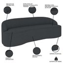 Ver imagem 3 de Sofá 4 Lugares para Sala de Estar Living 260cm Theo D06 Bouclê Cinza Escuro - Mpozenato