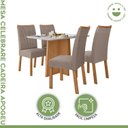 Ver imagem 2 de Conjunto Sala de Jantar 4 Lugares Retangular Tampo MDF Mesa Celebrare com Cadeiras Apogeu