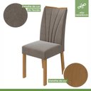 Ver mais imagens de Conjunto Sala de Jantar 4 Lugares Retangular Tampo MDF 90cm Mesa Celebrare com Cadeiras Apogeu Bege Amêndoa Clean/Off White/Animale Bege