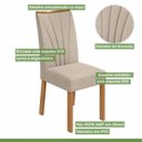 Ver imagem 6 de Conjunto Sala de Jantar 4 Lugares Retangular Tampo MDF Mesa Celebrare com Cadeiras Apogeu Bege Amêndoa Clean/Off White/ Naturale Creme