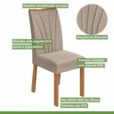 Ver imagem 6 de Conjunto Sala de Jantar 4 Lugares Retangular Tampo MDF 90cm Mesa Celebrare com Cadeiras Apogeu Bege Amêndoa Clean/Off White/Bege Escuro
