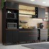 Armário de Cozinha Completa 270cm Preto Reims Madesa 01 - 2