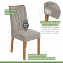 Ver imagem 7 de Conjunto Sala de Jantar 4 Lugares Retangular Tampo MDF 120cm Mesa Celebrare com Cadeiras Apogeu Marrom Amêndoa Clean/Off White/ Capuccino