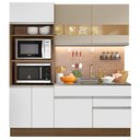 Ver imagem 2 de Cozinha Compacta Madesa Helen 6 Portas 2 Gavetas (Sem Tampo e Pia) Rustic/Branco/Crema Cor:Rustic/Cr