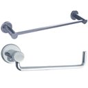 Ver imagem 1 de Kit Suporte Papel Higiênico Porta Toalha de Rosto 30cm Inox Lavabo Banheiro Jasmim