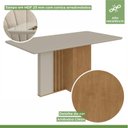 Ver imagem 3 de Conjunto Sala de Jantar 6 Lugares Retangular Tampo MDF Mesa Astrid com Cadeiras Athenas Bege Amêndoa Clean/Off White/Animale Bege