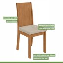 Ver imagem 7 de Conjunto Sala de Jantar 6 Lugares Retangular Tampo MDF Mesa Astrid com Cadeiras Athenas Bege Amêndoa Clean/Off White/Naturale Creme