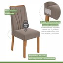 Ver mais imagens de Conjunto Sala de Jantar 8 Lugares Quadrada Tampo Vidro/MDF Mesa Nevada com Cadeiras Apogeu Bege Amêndoa Clean/Off White/Animale Bege