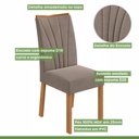 Ver imagem 7 de Conjunto Sala de Jantar 8 Lugares Quadrada Tampo Vidro/MDF Mesa Nevada com Cadeiras Apogeu Bege Amêndoa Clean/Off White/Animale Bege