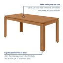 Ver mais imagens de Conjunto Sala de Jantar 6 Lugares Retangular Tampo MDF 180cm Mesa Athenas e Cadeiras Apogeu Bege Amêndoa Clean/Naturale Creme