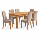 Ver imagem 2 de Conjunto Sala de Jantar 6 Lugares Retangular Tampo MDF 180cm Mesa Athenas e Cadeiras Apogeu Bege Amêndoa Clean/Naturale Creme