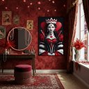 Ver imagem 2 de Quadro Decor Arte da Rainha de Copas 70x50cm Mold Preta