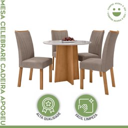 Conjunto Mesa 100cm Celebrare Redonda com 4 Cadeiras Apogeu - 15