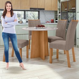 Conjunto Mesa 100cm Celebrare Redonda com 4 Cadeiras Apogeu - 11