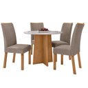 Ver imagem 2 de Conjunto Sala de Jantar 4 Lugares Redonda Tampo MDF Mesa Celebrare com Cadeiras Apogeu
