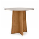 Ver imagem 5 de Conjunto Sala de Jantar 4 Lugares Redonda Tampo MDF Mesa Celebrare com Cadeiras Apogeu Bege Amêndoa Clean/Off White/Animale Bege