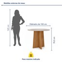Ver imagem 3 de Conjunto Sala de Jantar 4 Lugares Redonda Tampo MDF Mesa Celebrare com Cadeiras Apogeu Bege Amêndoa Clean/Off White/ Naturale Creme
