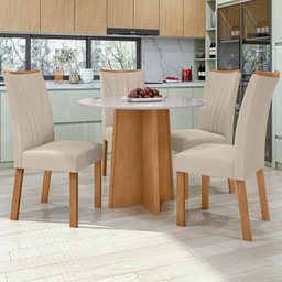 Conjunto Mesa 100cm Celebrare Redonda com 4 Cadeiras Apogeu - 1