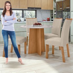 Conjunto Mesa 100cm Celebrare Redonda com 4 Cadeiras Apogeu - 11