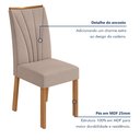 Ver imagem 7 de Conjunto Sala de Jantar 4 Lugares Redonda Tampo MDF Mesa Celebrare com Cadeiras Apogeu Bege Amêndoa Clean/Off White/ Naturale Creme