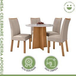 Conjunto Mesa 100cm Celebrare Redonda com 4 Cadeiras Apogeu - 2