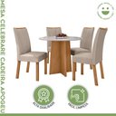 Ver imagem 2 de Conjunto Sala de Jantar 4 Lugares Redonda Tampo MDF Mesa Celebrare com Cadeiras Apogeu