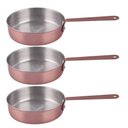 Ver imagem 1 de Kit 3 Mini Frigideira Inox Servir Decorar Panelinha 15,5cm