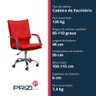 Cadeira de Escritório com Base Cromada Prizi Garden - Vermel - 5