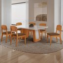 Ver imagem 2 de Mesa de Jantar Carolina 180cm Tampo MDF Vidro Canto Copo com 6 Cadeiras Copper