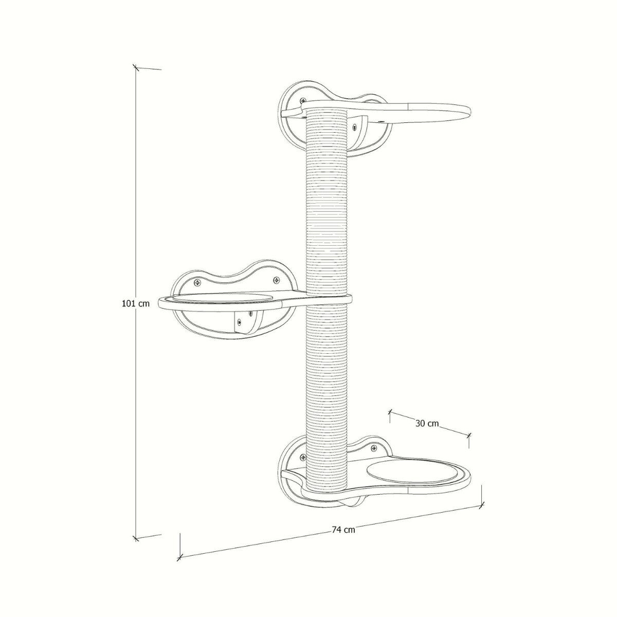 Árvore de Parede para Gatos Haru 3 Andares - 7