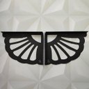 Ver imagem 4 de Mãos Francesas de Prateleira 20cm Flor de Leque Preta Aço Decorativa Zarg