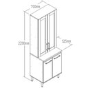 Ver imagem 4 de Cristaleira de 70 cm com 4 Portas Bege/Ipê/Cristalo