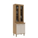 Ver imagem 3 de Cristaleira de 70 cm com 4 Portas Bege/Ipê/Cristalo